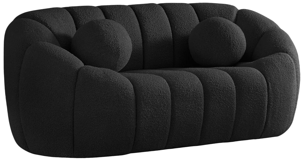 Elijah - Boucle Loveseat - Black