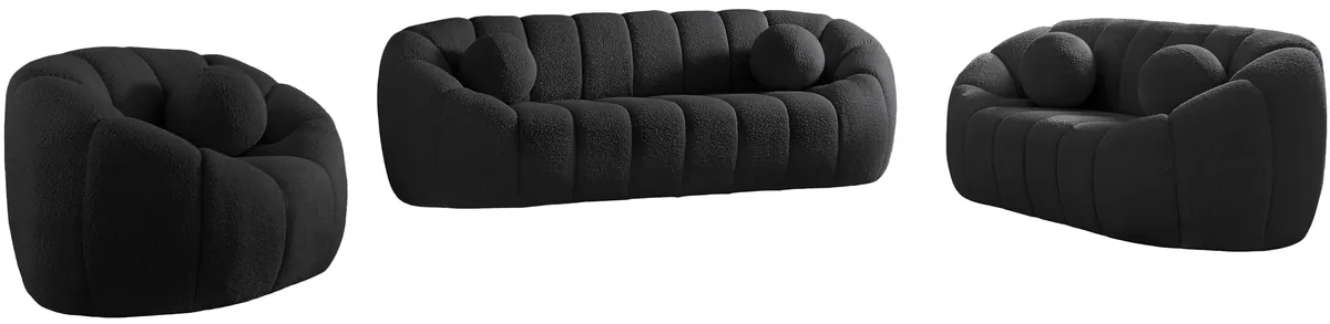 Elijah - Boucle Loveseat - Black