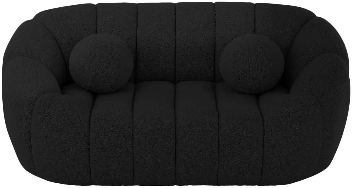 Elijah - Boucle Loveseat - Black