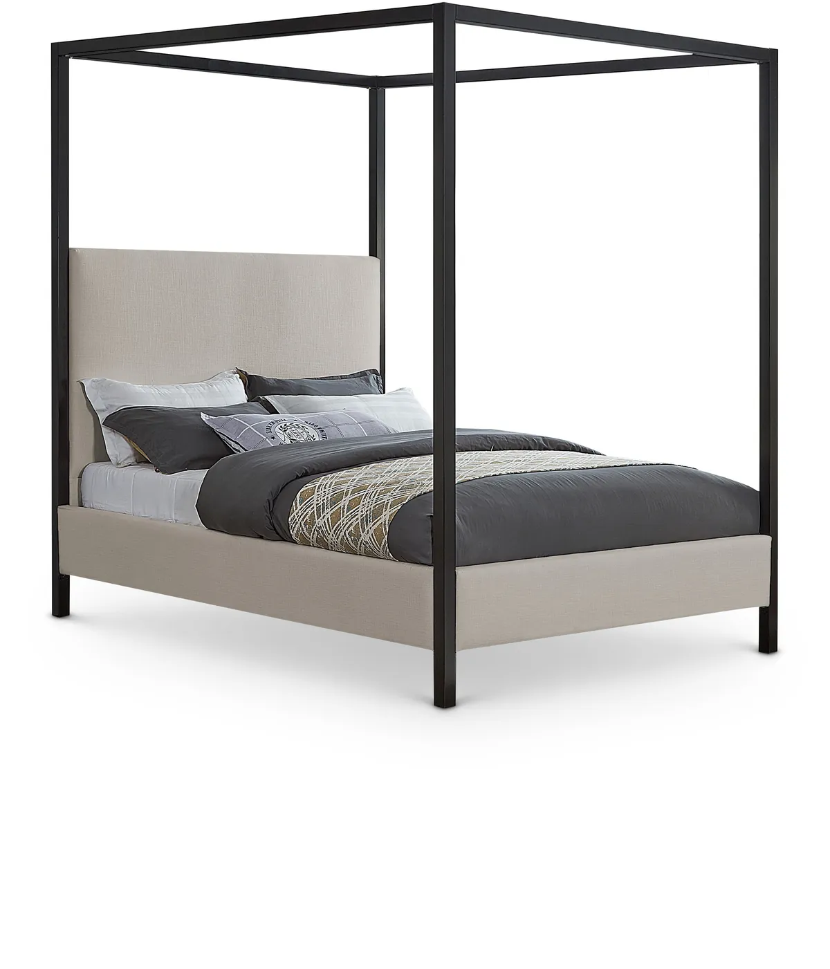 James - King Bed - Beige