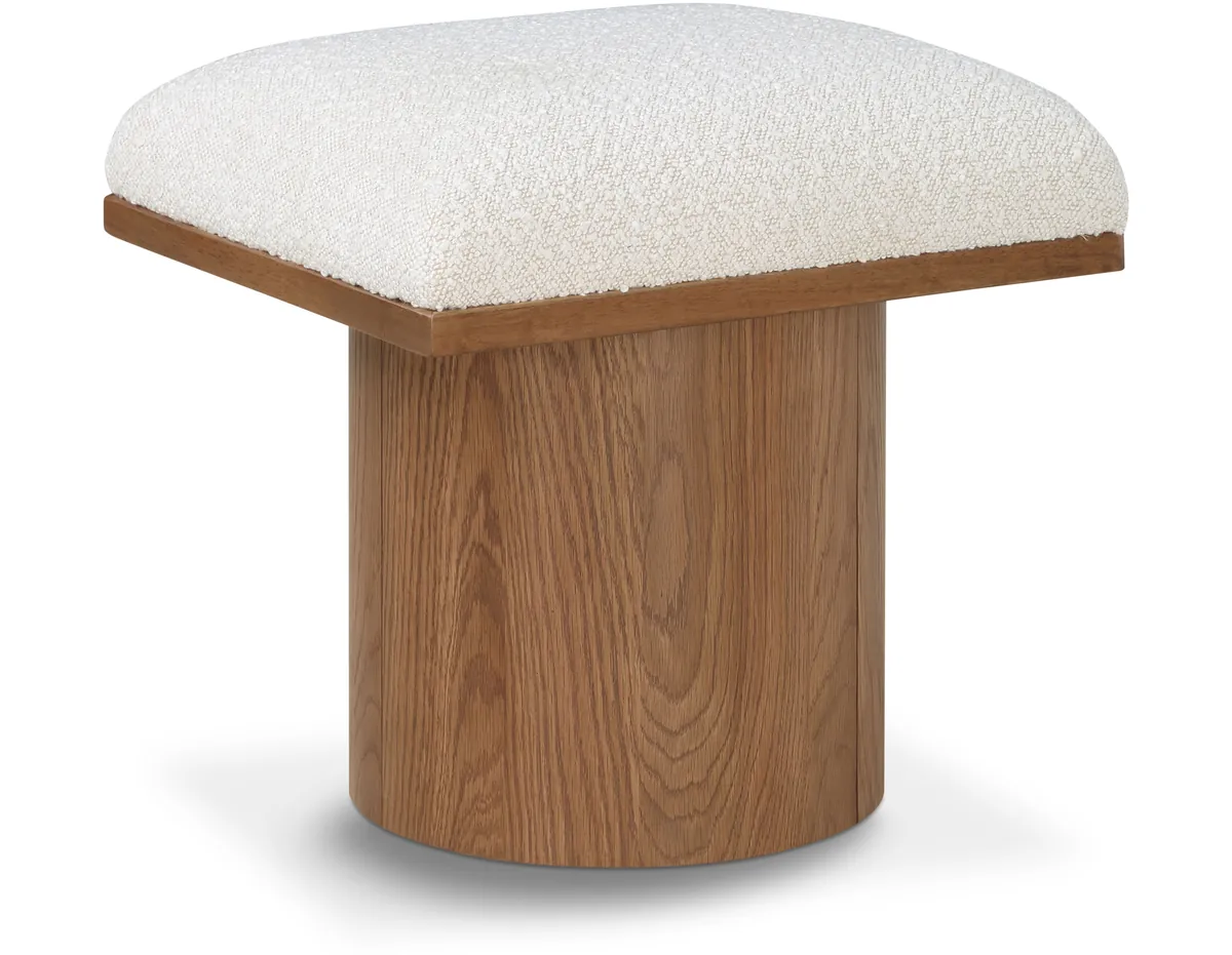 Pavilion - Bench / Stool With Brown Base - Cream