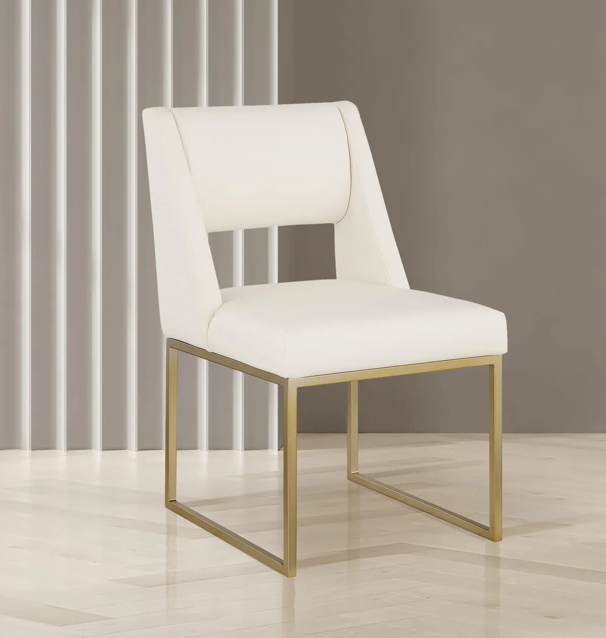 Jayce - Dining Chair (Set of 2) - Cream - Faux Leather - View 2