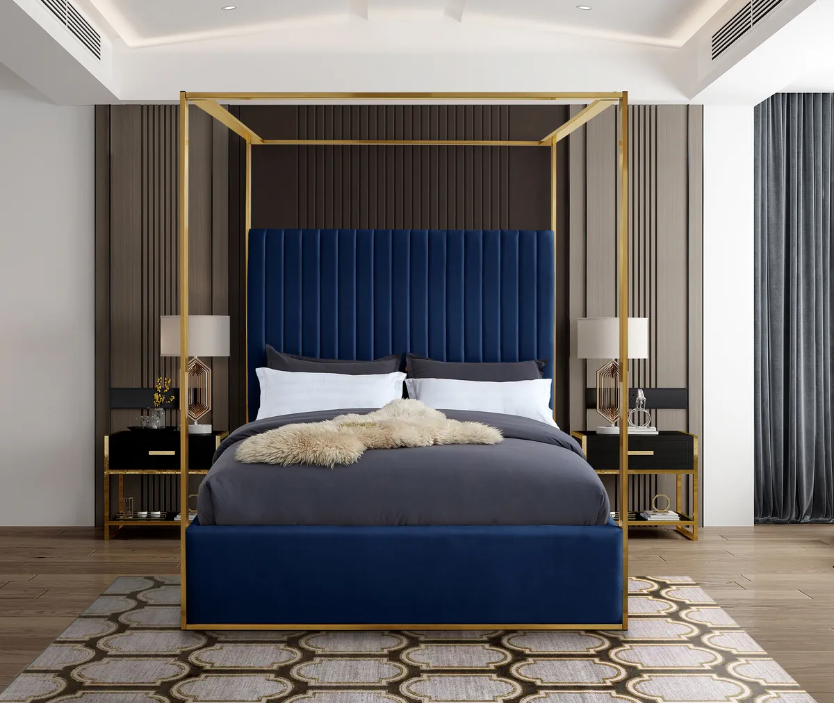 Jones - Queen Bed - Navy