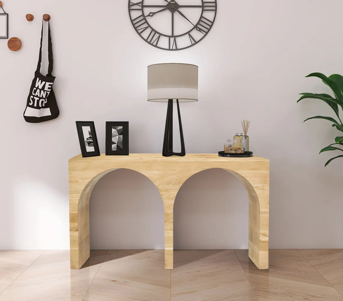 June - Console Table - White Oak - Wood - View 2