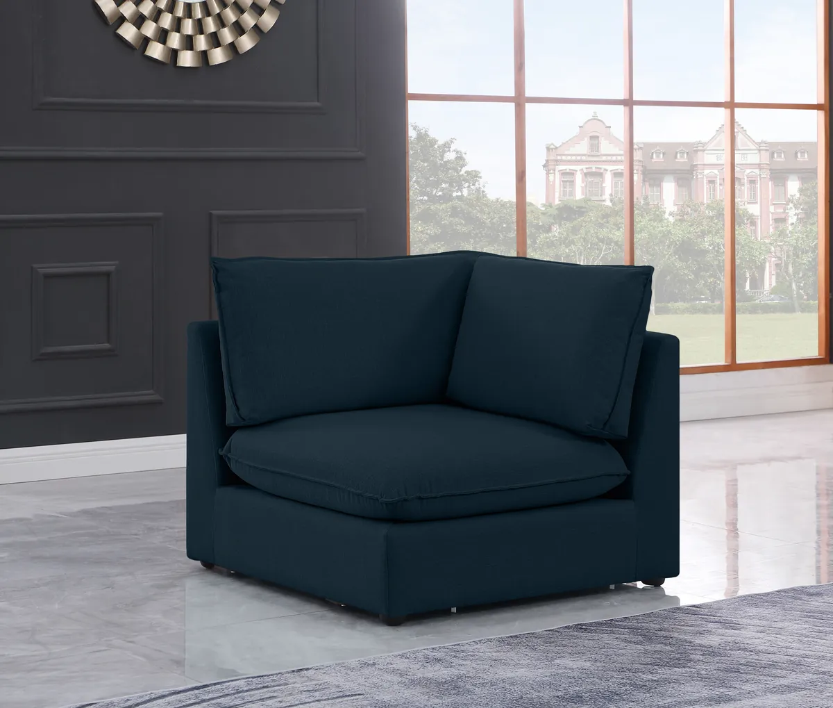 Mackenzie - Corner Chair - Navy - View 2