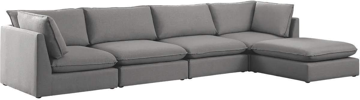 Mackenzie - 5 Piece Modular Sectional With Chaise - Gray - View 2
