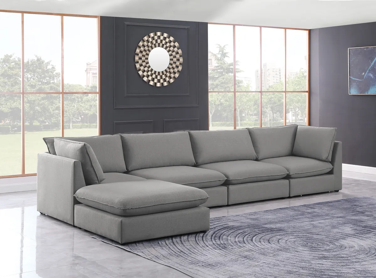 Mackenzie - 5 Piece Modular Sectional With Chaise - Gray