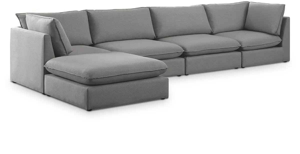 Mackenzie - 5 Piece Modular Sectional With Chaise - Gray