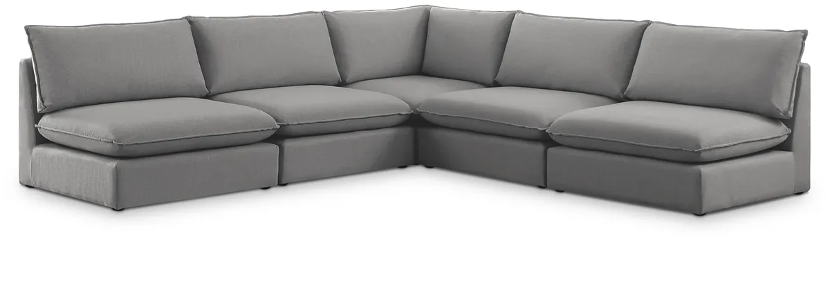 Mackenzie - 5 Piece Modular Corner Armless Sectional - Gray