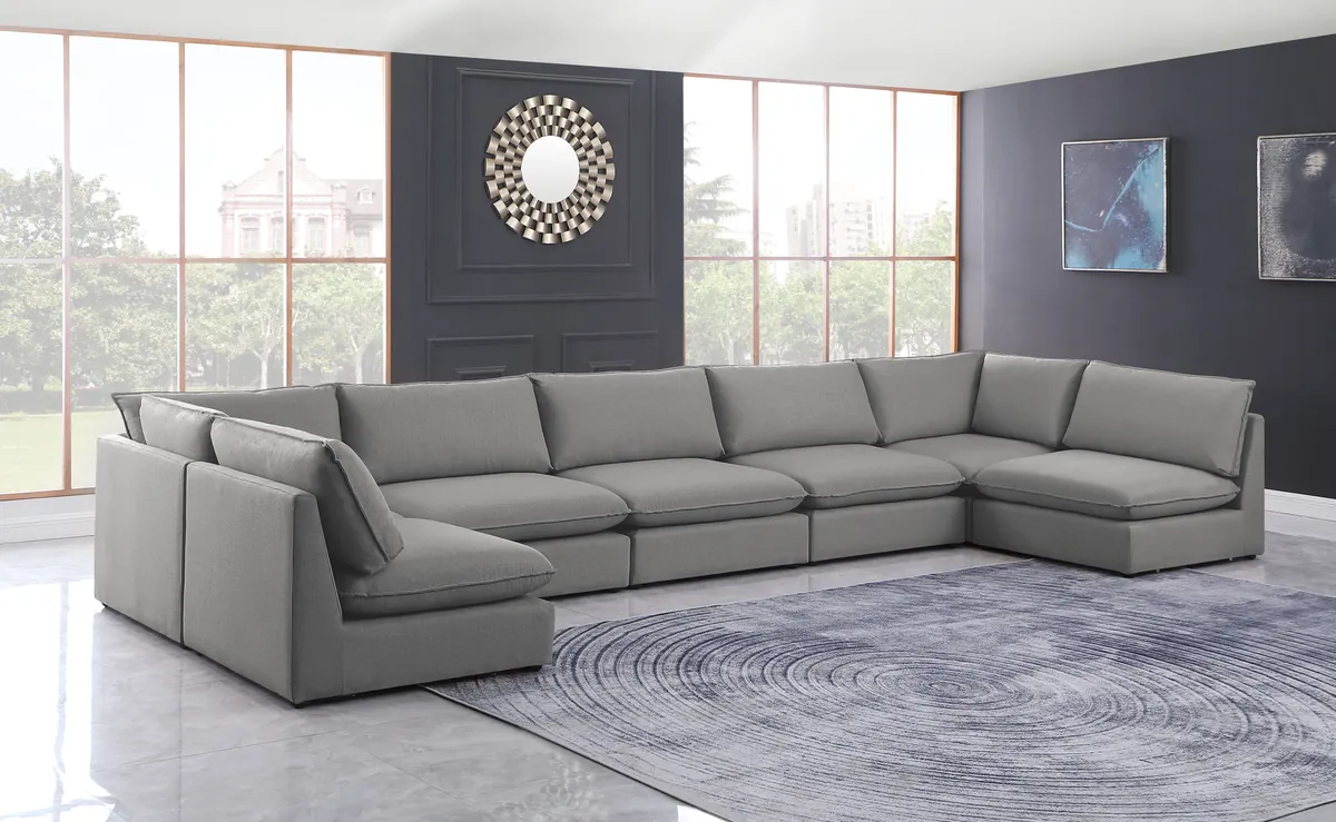 Mackenzie - 7 Piece Modular U-Shaped Sectional - Gray - View 2