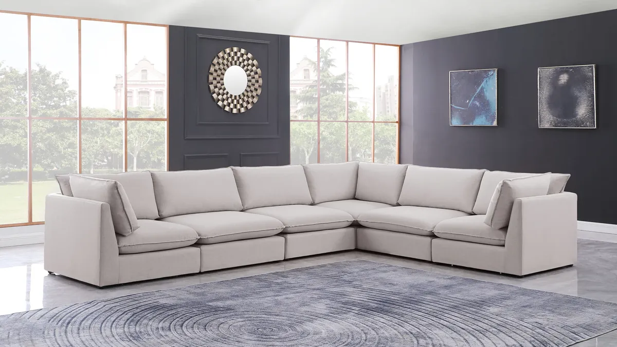 Mackenzie - 6 Piece Modular Corner Sectional - Beige - View 2