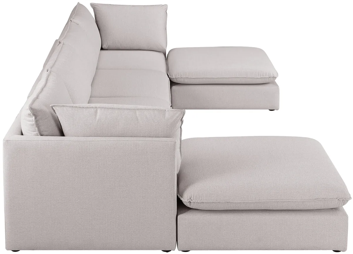 Mackenzie - 6 Piece Modular Double Chaise Sectional - Beige