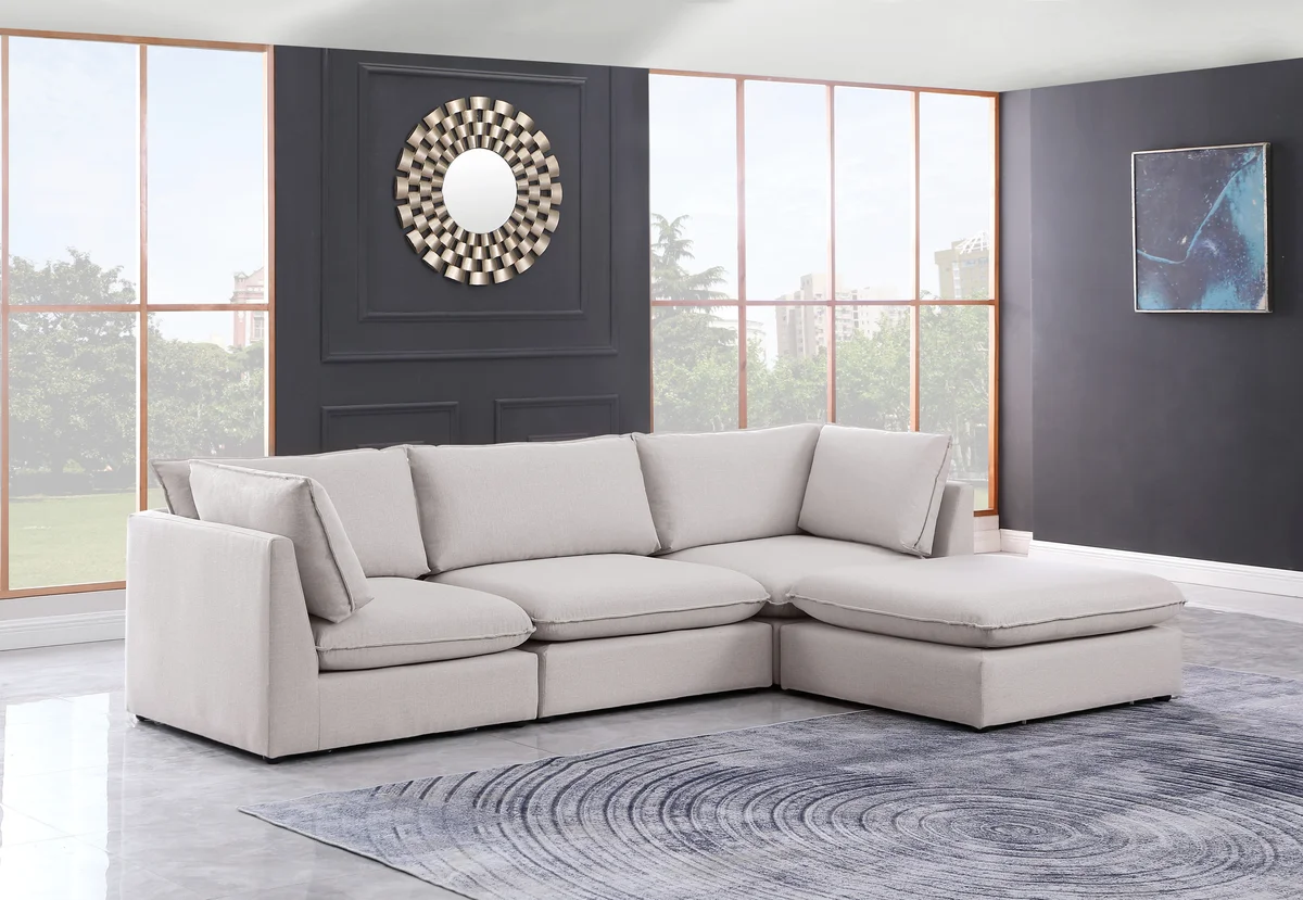 Mackenzie - 4 Piece Modular Sectional With Chaise - Beige