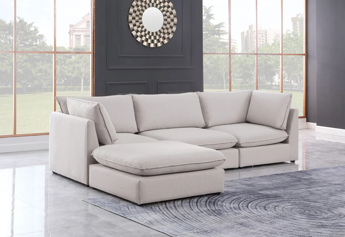 Mackenzie - 4 Piece Modular Sectional With Chaise - Beige