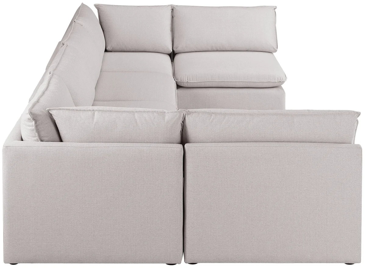 Mackenzie - 6 Piece Modular U-Shaped Sectional - Beige