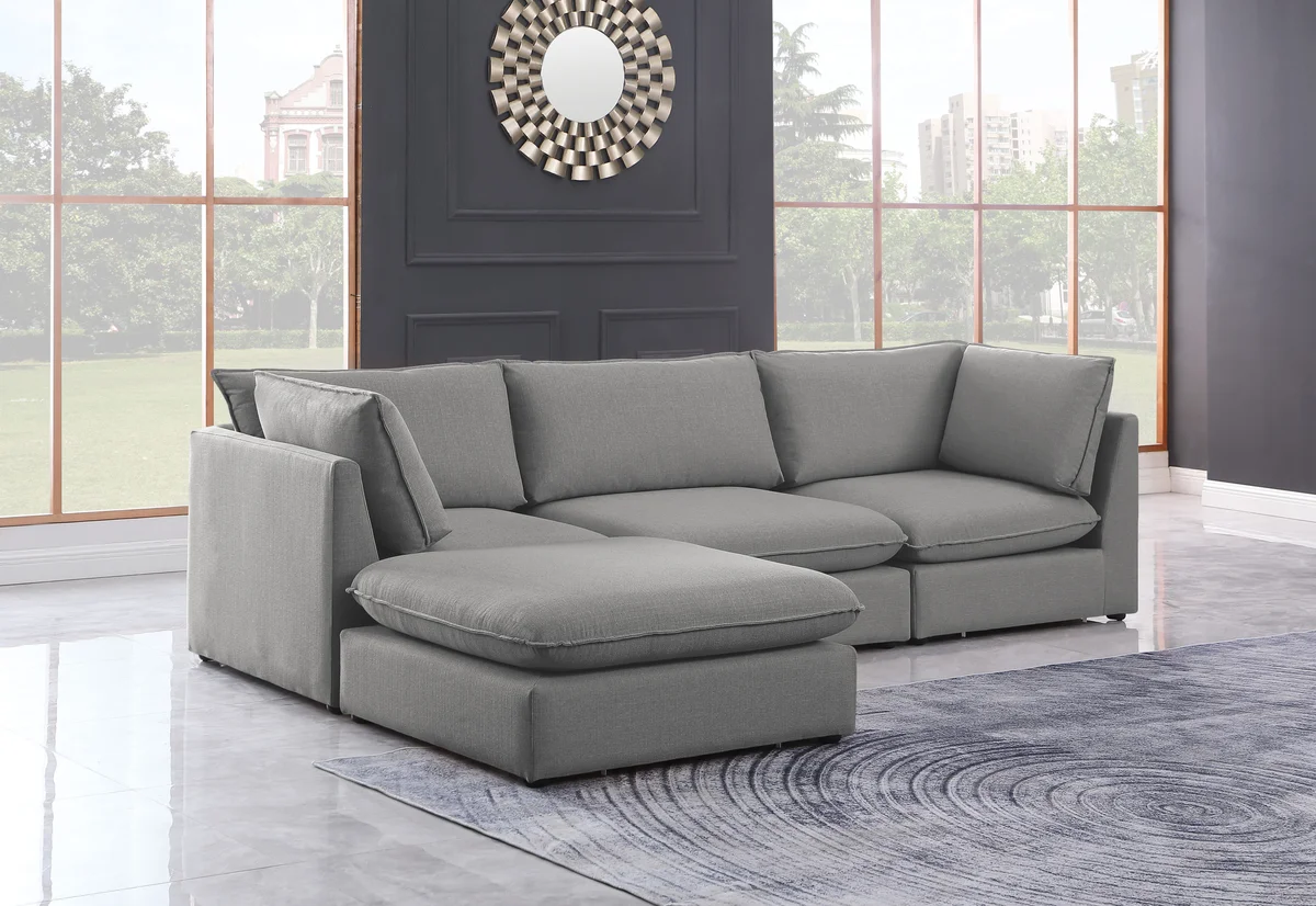 Mackenzie - 4 Piece Modular Sectional With Chaise - Gray