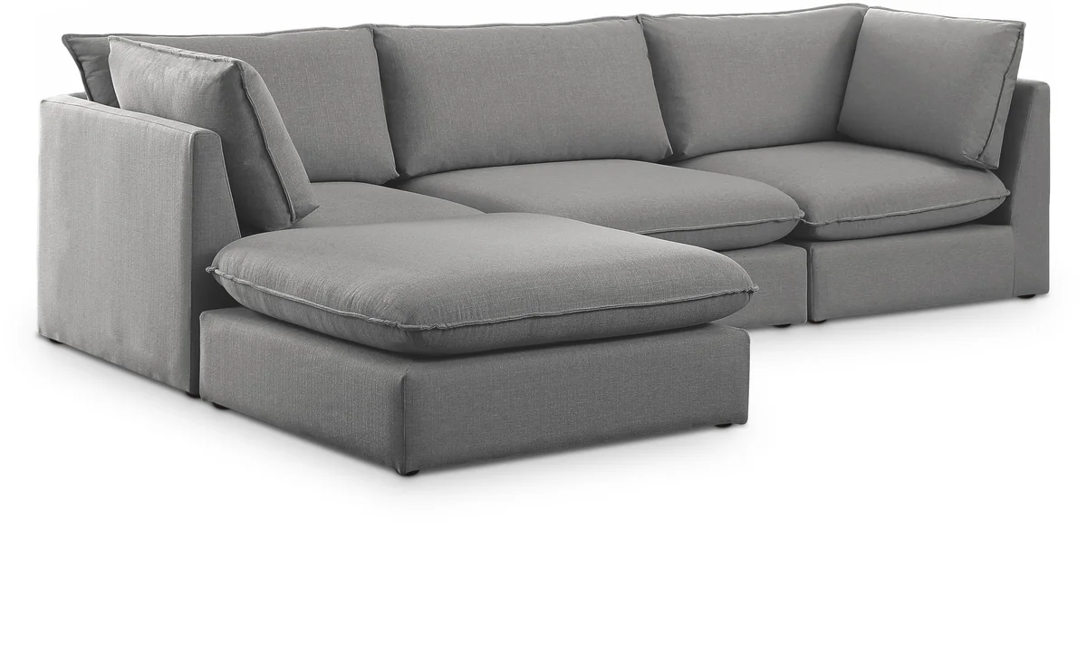 Mackenzie - 4 Piece Modular Sectional With Chaise - Gray