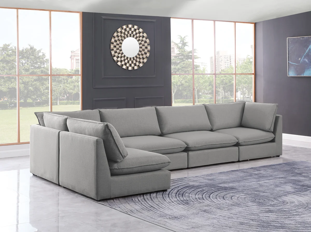 Mackenzie - 5 Piece Modular Sectional - Gray