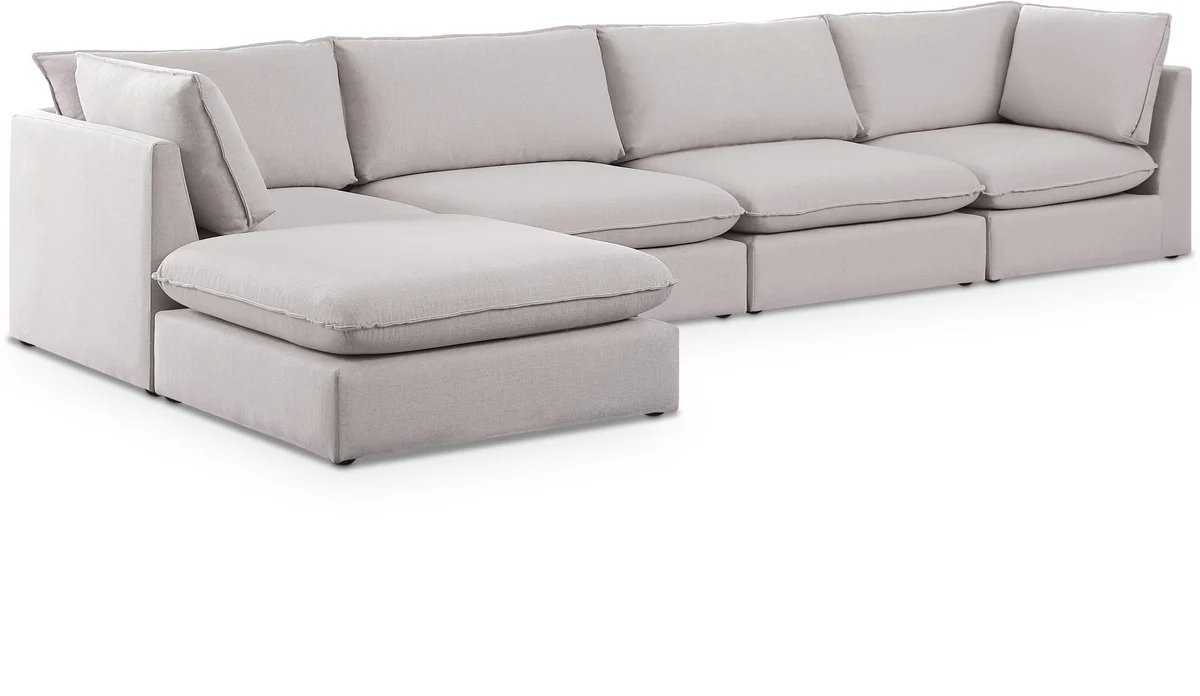 Mackenzie - 5 Piece Modular Sectional With Chaise - Beige