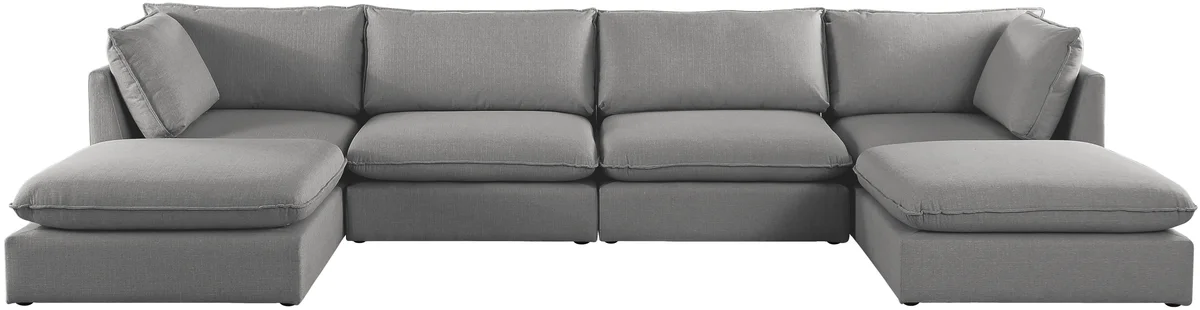 Mackenzie - 6 Piece Modular Double Chaise Sectional - Gray