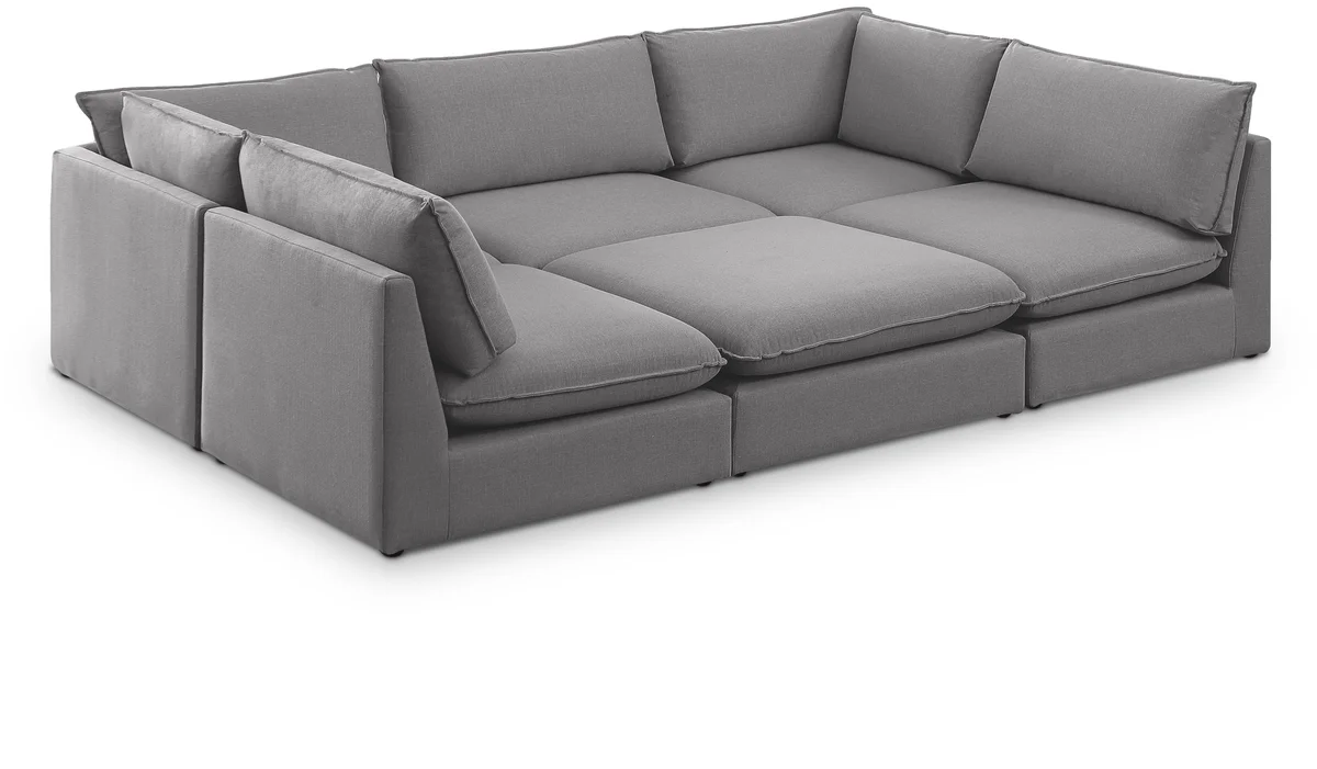 Mackenzie - 6 Piece Modular Sectional - Gray