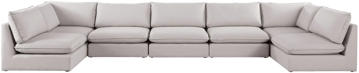 Mackenzie - 7 Piece Modular U-Shaped Sectional - Beige