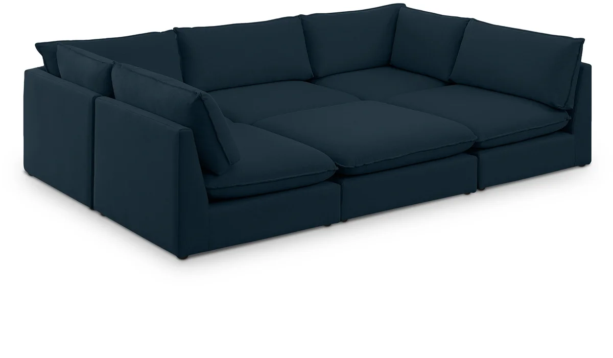 Mackenzie - 6 Piece Modular Sectional - Navy