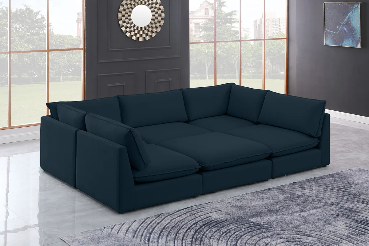 Mackenzie - 6 Piece Modular Sectional - Navy - View 2