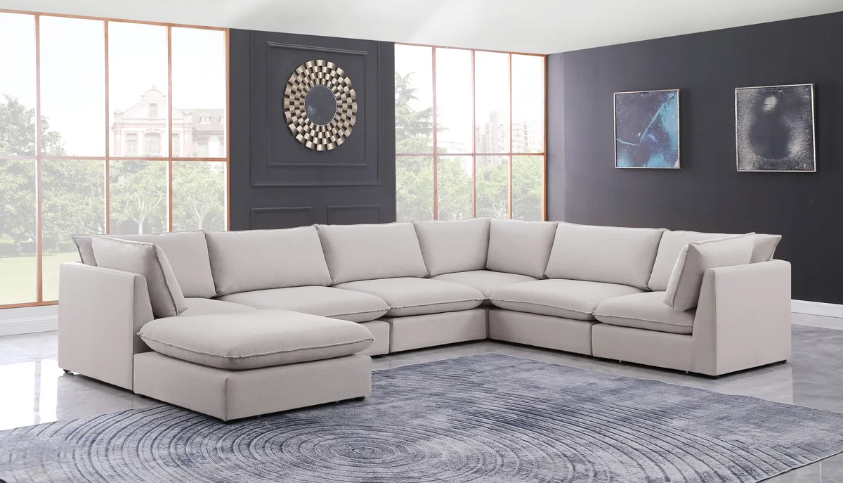 Mackenzie - 7 Piece Modular Sectional - Beige - View 2
