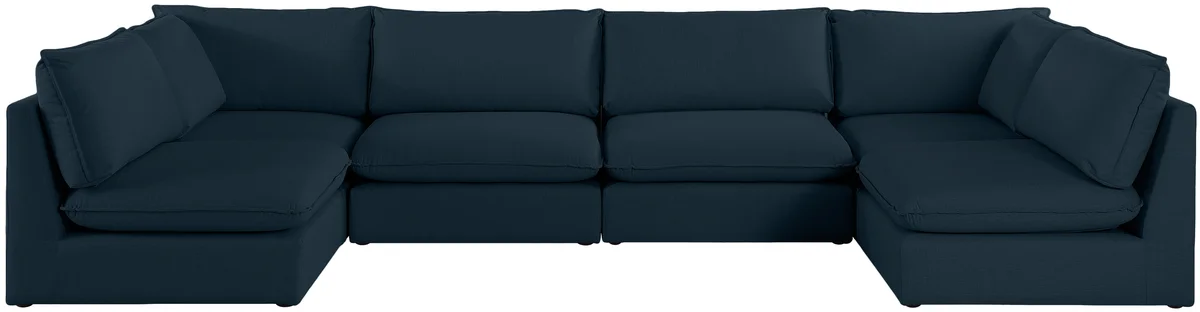 Mackenzie - 6 Piece Modular U-Shaped Sectional - Navy
