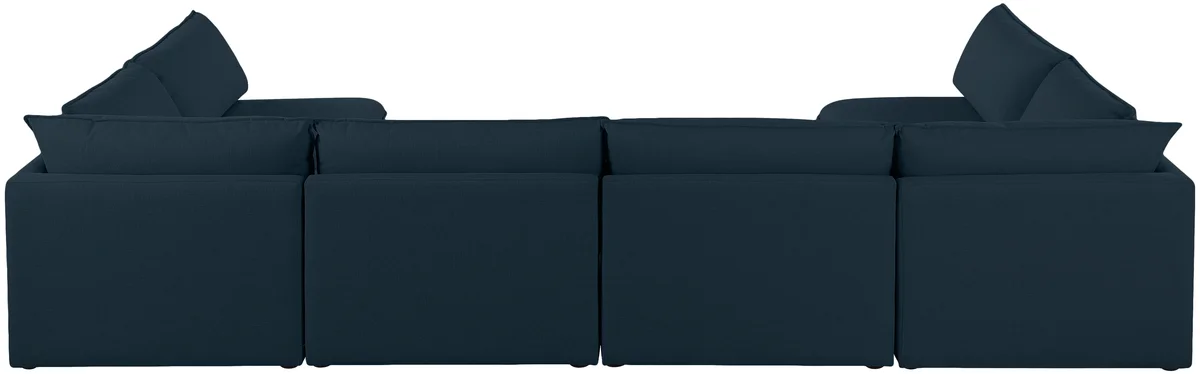 Mackenzie - 6 Piece Modular U-Shaped Sectional - Navy