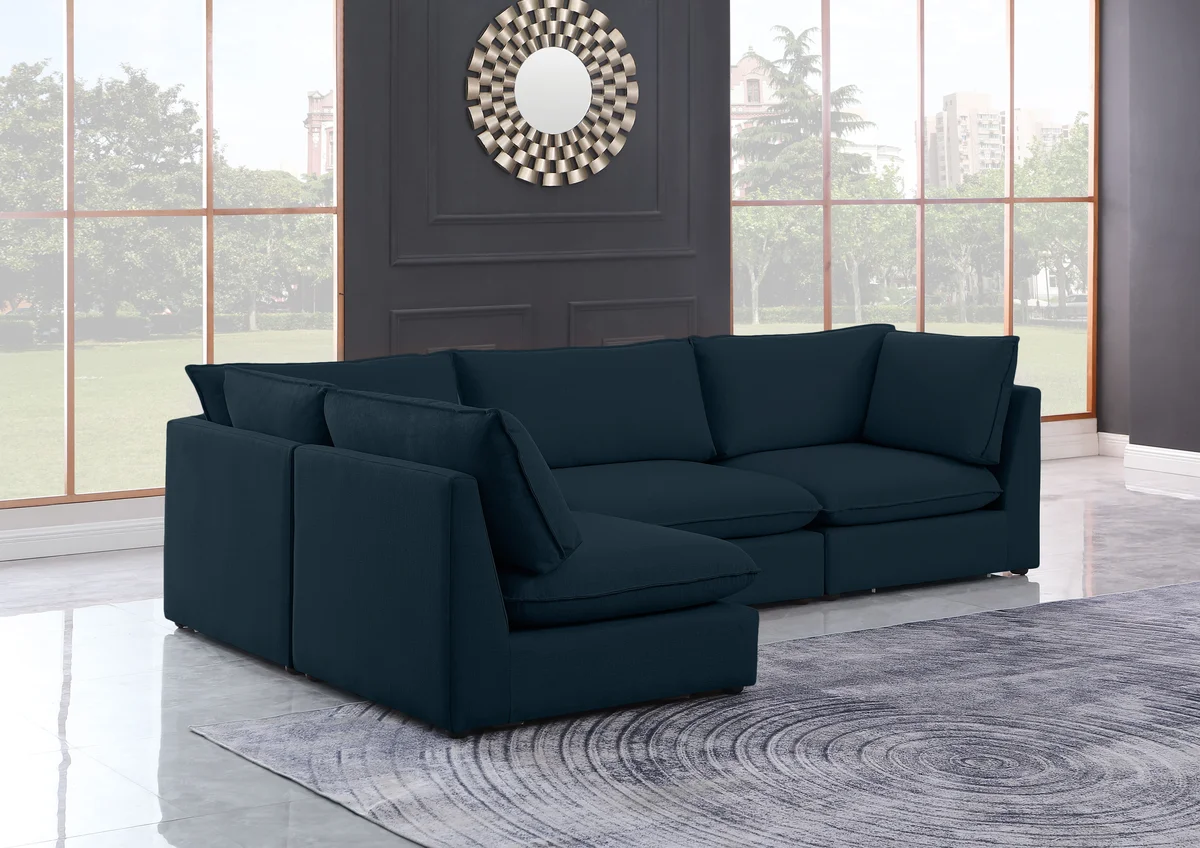 Mackenzie - 4 Piece Modular Sectional - Navy