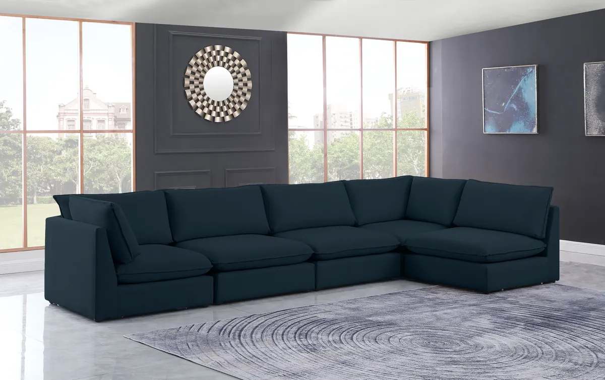 Mackenzie - 5 Piece Modular Sectional - Navy