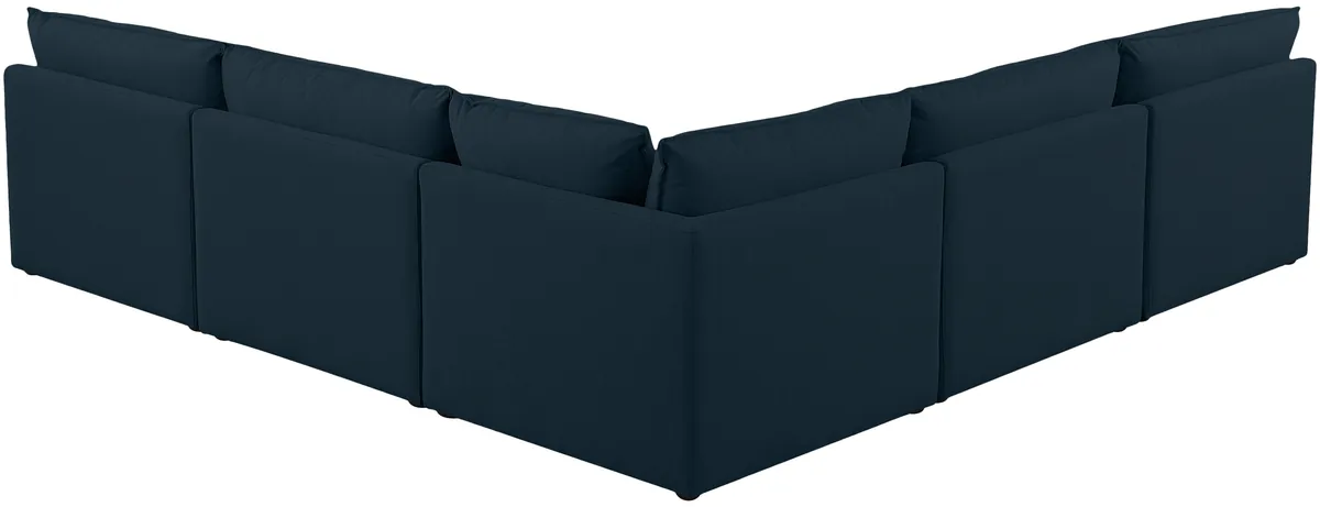 Mackenzie - 5 Piece Modular Corner Armless Sectional - Navy