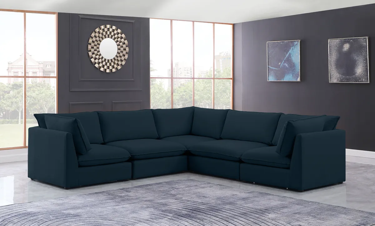 Mackenzie - 5 Piece Modular Corner Sectional - Navy - View 2