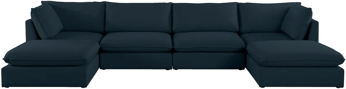 Mackenzie - 6 Piece Modular Double Chaise Sectional - Navy