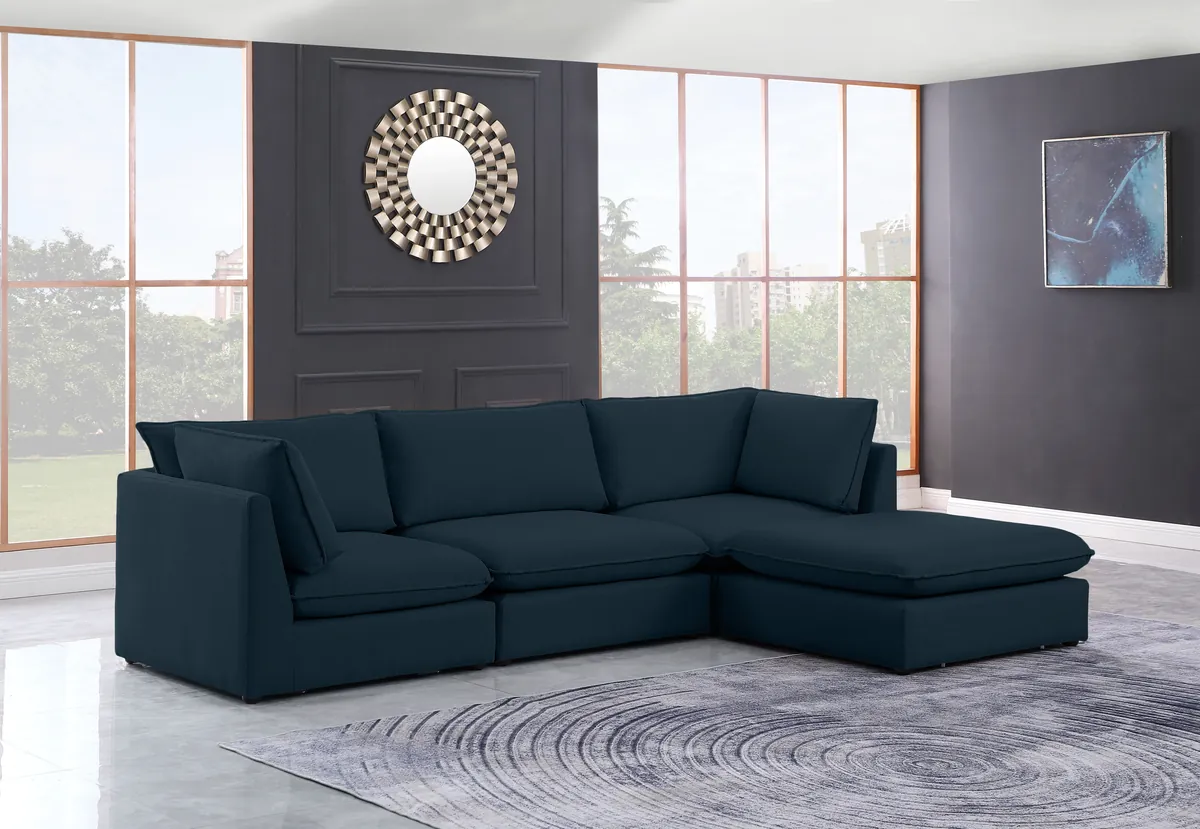 Mackenzie - 4 Piece Modular Sectional With Chaise - Navy