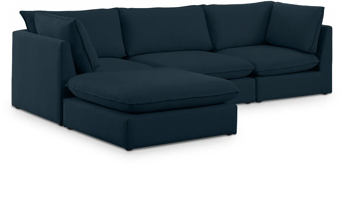 Mackenzie - 4 Piece Modular Sectional With Chaise - Navy