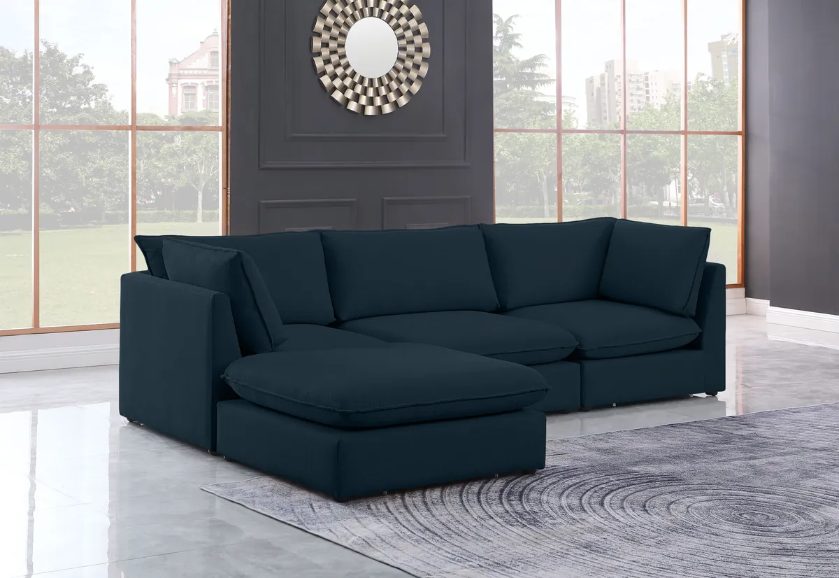 Mackenzie - 4 Piece Modular Sectional With Chaise - Navy