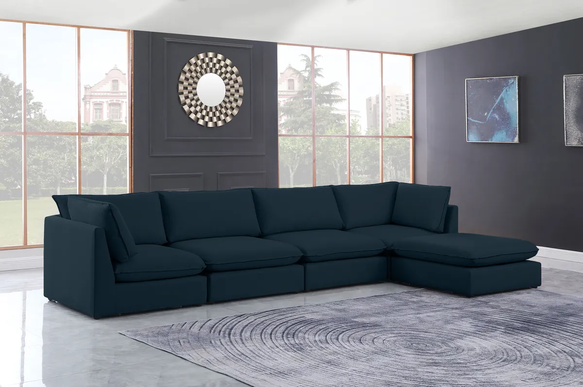 Mackenzie - 5 Piece Modular Sectional With Chaise - Navy