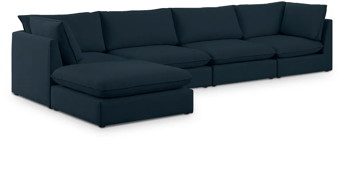 Mackenzie - 5 Piece Modular Sectional With Chaise - Navy