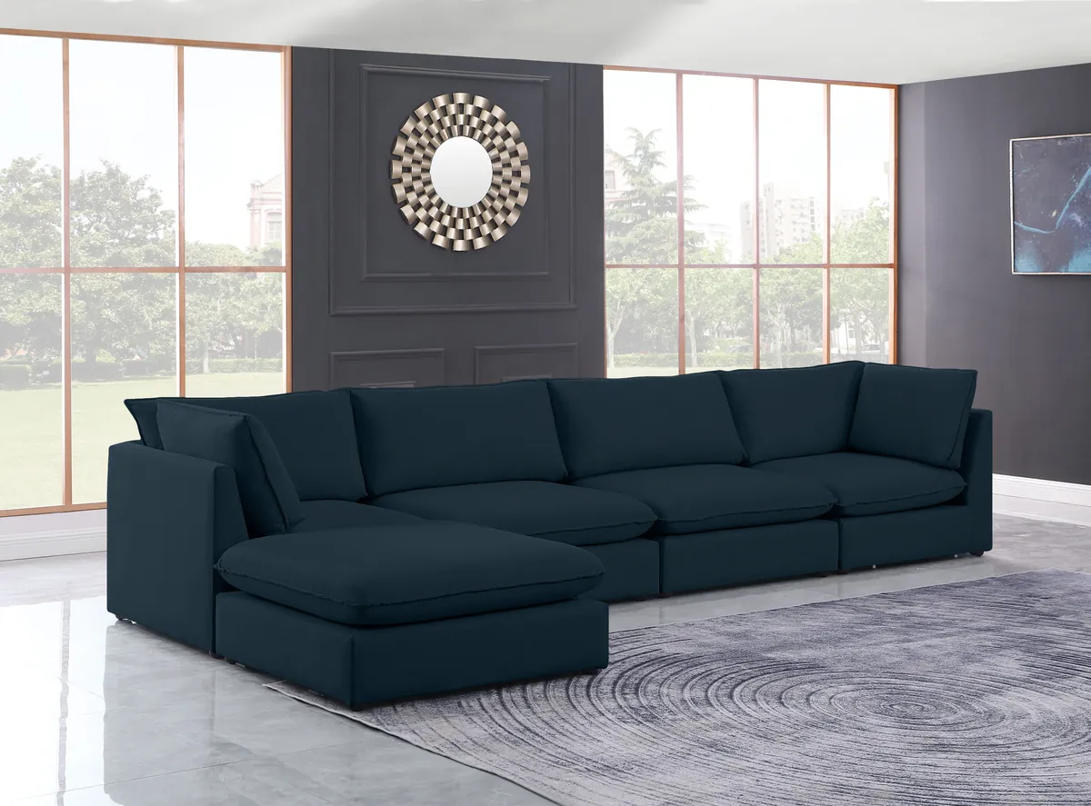 Mackenzie - 5 Piece Modular Sectional With Chaise - Navy