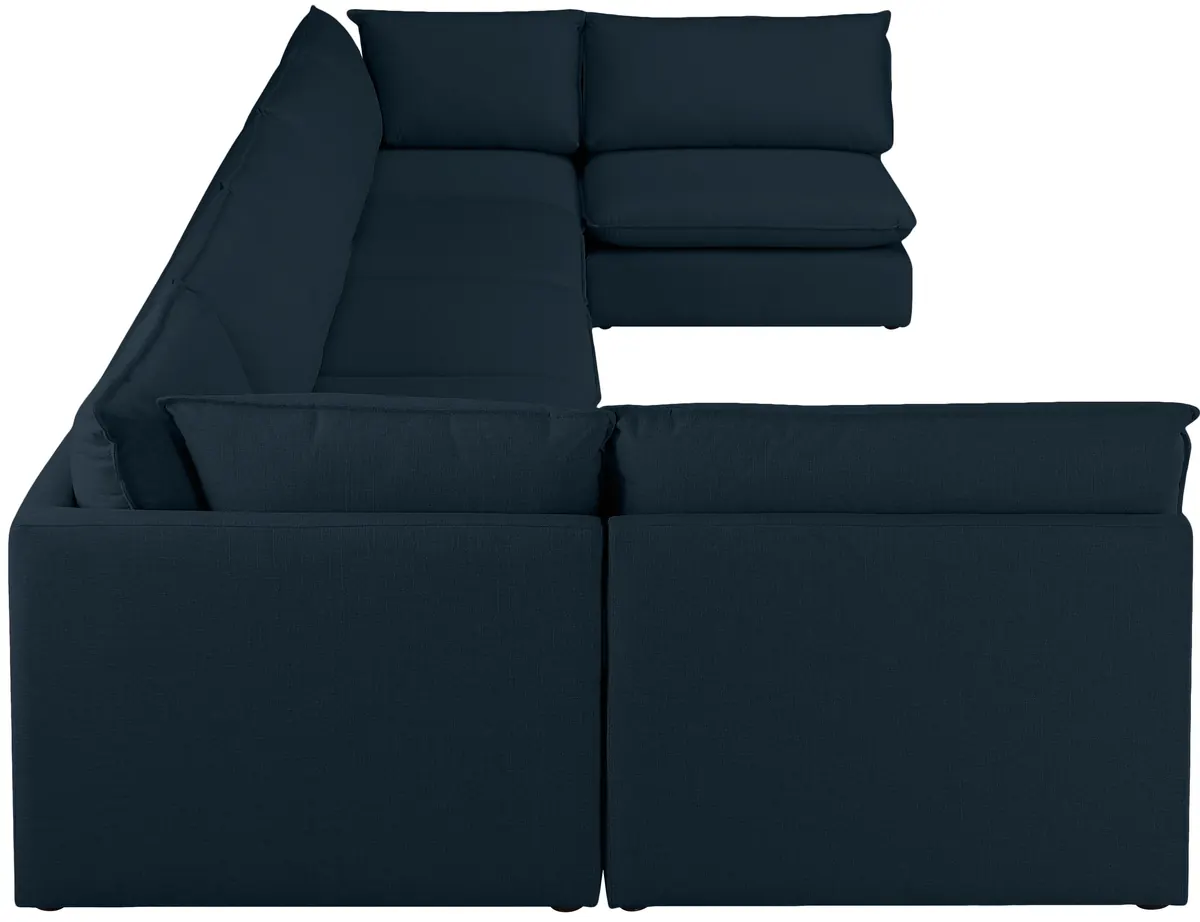 Mackenzie - 7 Piece Modular U-Shaped Sectional - Navy