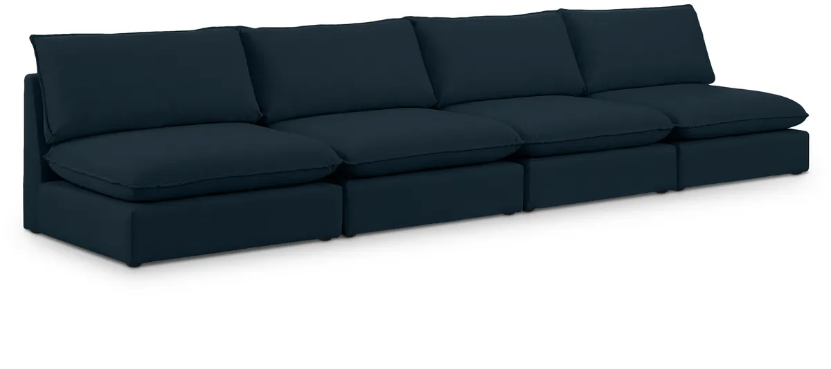 Mackenzie - 4 Seat Modular Armless Sofa - Navy