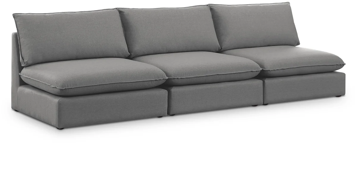 Mackenzie - 3 Seat Modular Armless Sofa - Gray