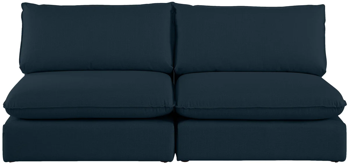 Mackenzie - 2 Seat Modular Armless Sofa - Navy