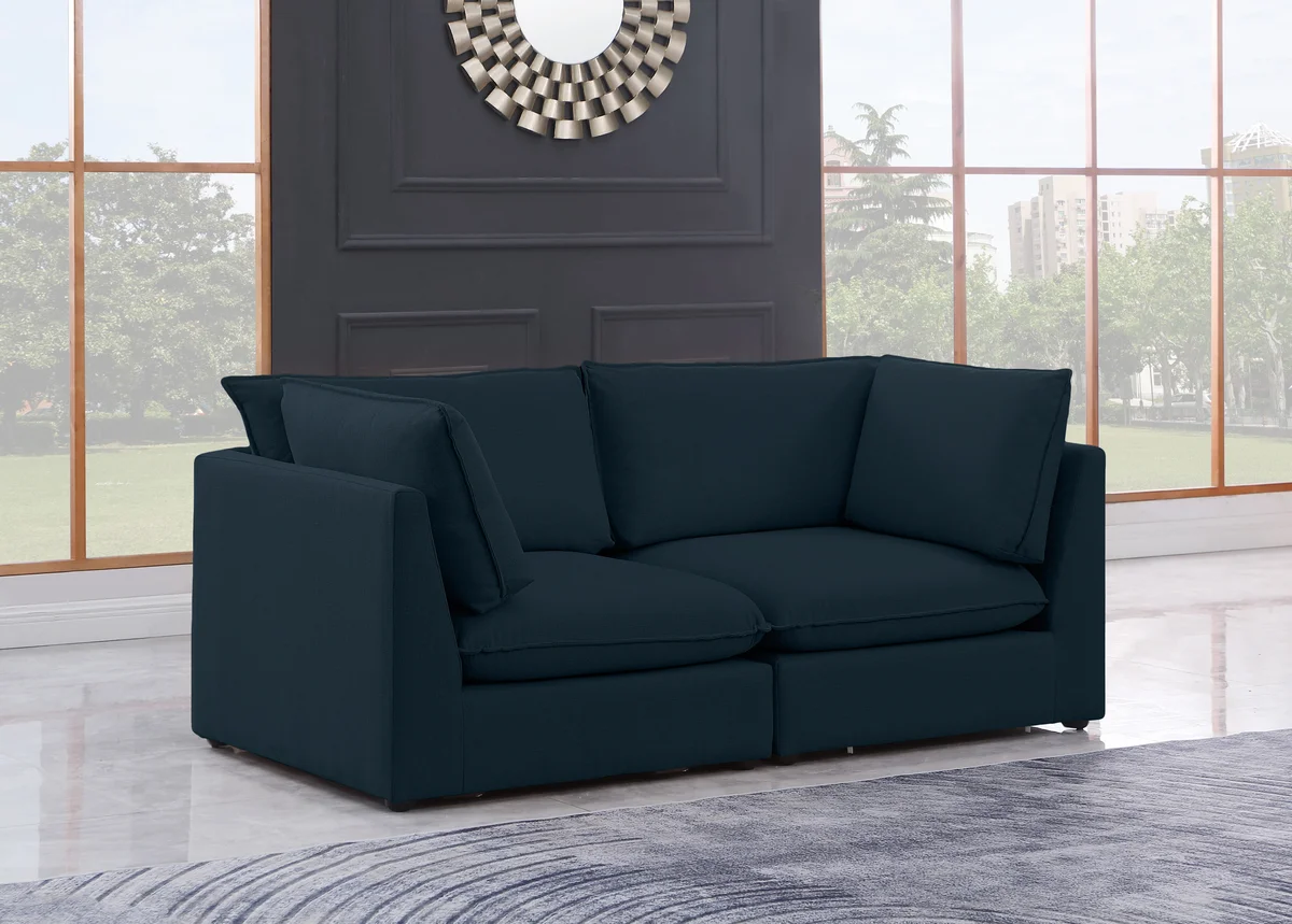 Mackenzie - 2 Seat Modular Sofa - Navy - View 2