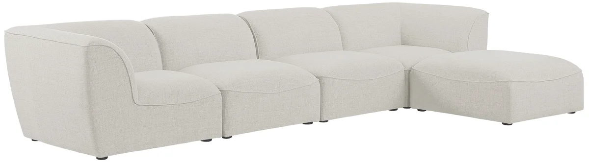 Miramar - 5 Piece Modular Sectional With Chaise - Cream - View 2
