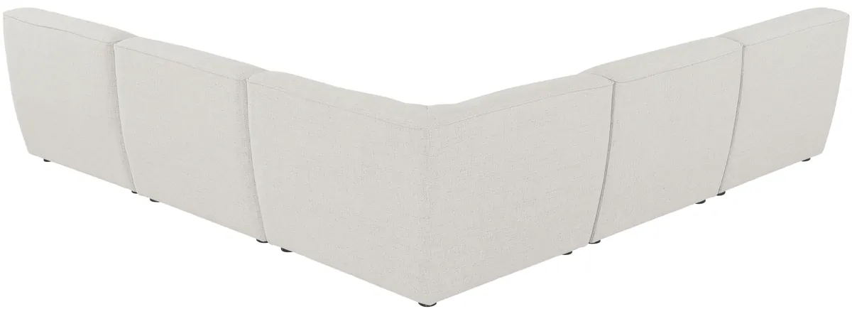 Miramar - 5 Piece Modular Corner Armless Sectional - Cream