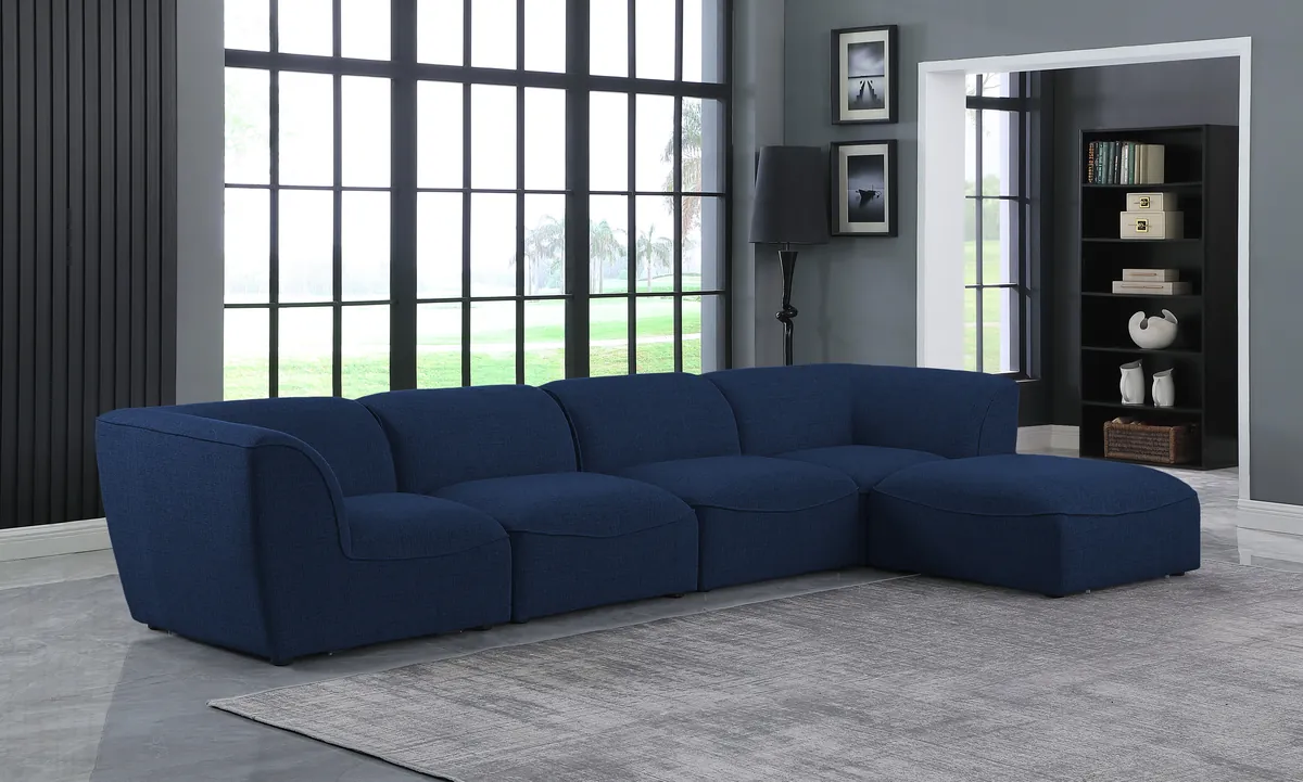 Miramar - 5 Piece Modular Sectional With Chaise - Navy